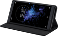 Coque clapet folio avec fente pour cartes & support pour Sony Xperia XZ2, Noir
