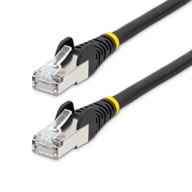 StarTech.com Cable de 2m de Red Ethernet CAT6a - Negro - Low Smoke Zero Halogen (LSZH) - 10GbE - 500MHz - PoE++ de 100W - Snagless sin Pestillo - RJ-4