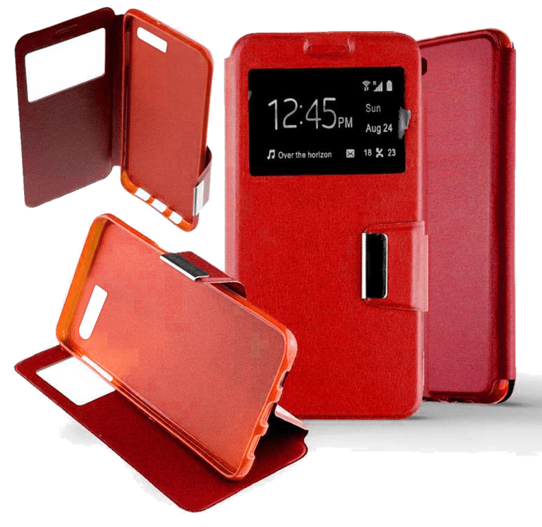 Etui Folio compatible Rouge Huawei P10 Plus