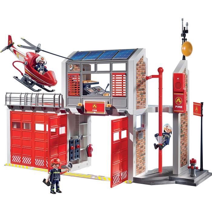 Playmobil 9462 City Action : Caserne de pompiers avec hélicoptère Playmobil - vue 6