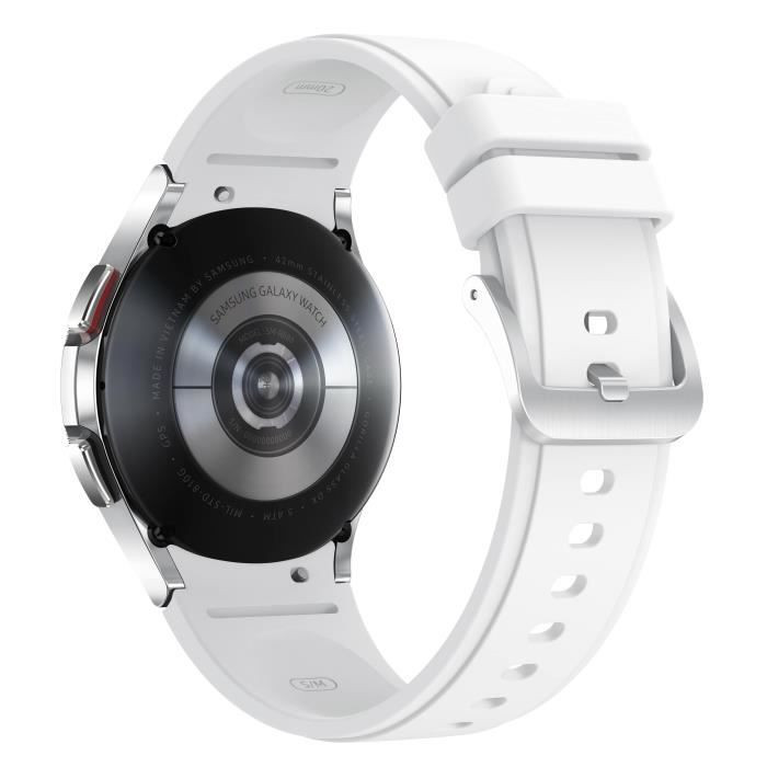 Galaxy Watch4 Classic 42mm boitier Argent - Super AMOLED - Bluetooth - Bracelet sport Blanc
