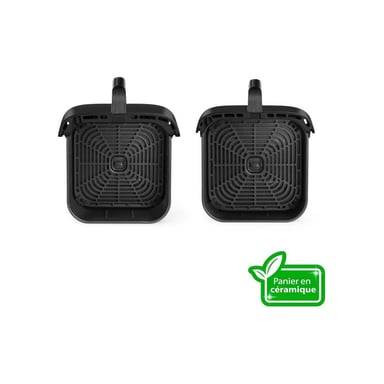 Friteuse d'air chaud Cosori Turbo Tower 10,8 L double stack 2630 W 7 programmes Noir PTFE-free