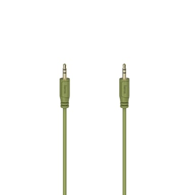 Cable de audio ''Flexi-Slim'', clavija macho/hembra de 3,5 mm, dorado, verde, 0,75 m