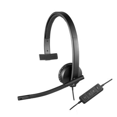 Logitech H570e Auriculares con cable de diadema para escritorio/centro de llamadas USB tipo A Negro