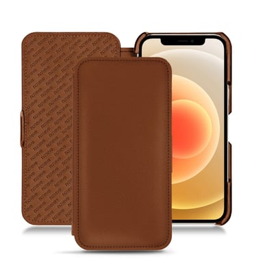 Housse cuir Apple iPhone 12 -  - Marron - Simili cuir