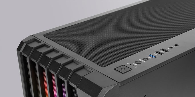 MARS GAMING Caja Mid Tower ATX MC-Vault RGB con panel de cristal (Negro)