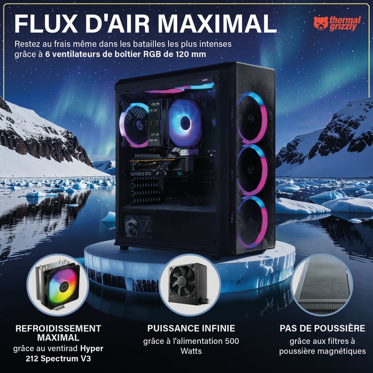 MK2 LITE - PC Gamer - AMD Ryzen7 5700X - Nvidia Geforce RTX 5060  - Rapide Bureau PC Gaming - 4K & Raytracing avec 32 GO RAM DDR4 - 512 GO SSD - Ordinateur avec WiFi + Windows 11 Pro - Neuf