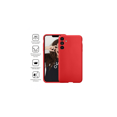 JAYM - Coque Silicone Premium Rouge pour Samsung Galaxy S22 Ultra -100% Silicone et Microfibre - Renforcée et Ultra Doux