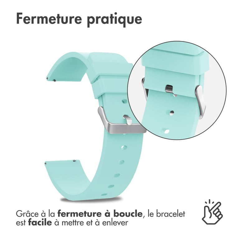 imoshion Bracelet silicone - Connexion universelle 24 mm - Bleu - Neuf