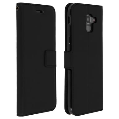 Housse Folio pour Samsung Galaxy J6 Étui Porte carte Fonction Support Noir