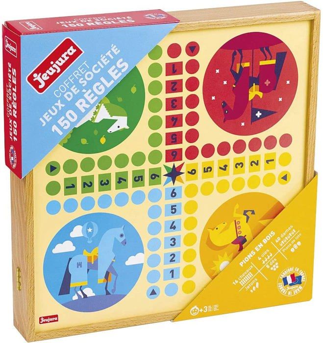 JEUJURA Coffret de Jeux classiques 150 règles Pions bois - vue 4
