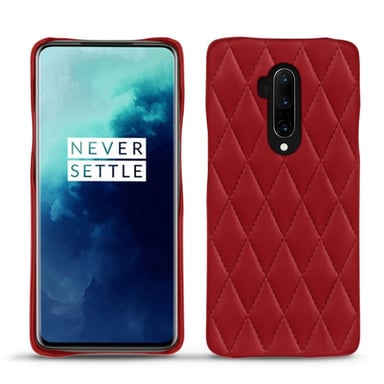 Coque cuir OnePlus 7T Pro -  - Rouge - Cuir lisse couture