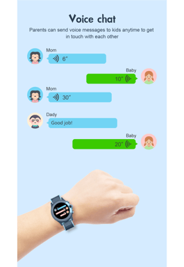 Montre intelligente pour enfants Valdus D36, écran IPS 1,28 pouces, 500 mAh, SOS, rose