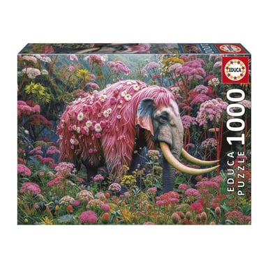 Puzzle - EDUCA - Elefante fiorito - 1000 pezzi - 48x68 cm - Per adulti - Animali