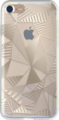 Coque semi-rigide transparente triangles dorés pour iPhone SE (2020)/8/7