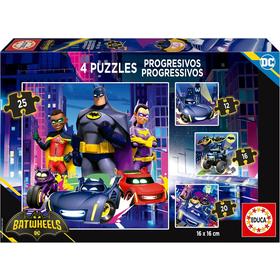 Puzzles Progresivos 12-16-20-25 Batwheels 4 Puzzles