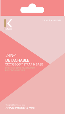 Tracolla staccabile e supporto 2 in 1 per Apple iPhone12 mini, rosa sabbia