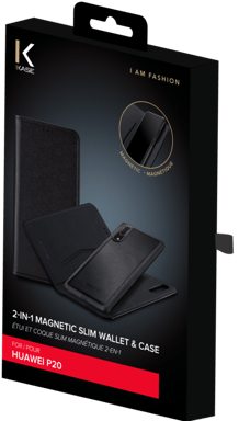 Custodia magnetica sottile 2 in 1 e guscio per Huawei P20, nero
