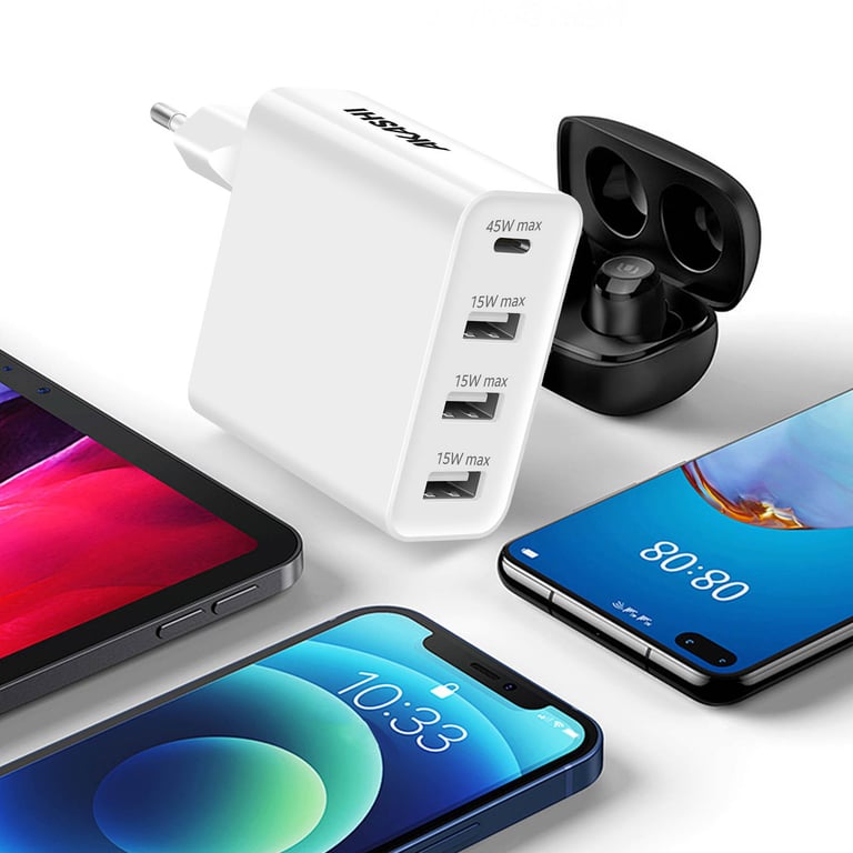 Akashi Chargeur Secteur USB C + 3x USB A - vue 4