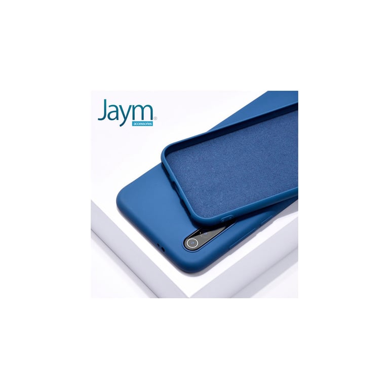 JAYM - Coque Silicone Premium Bleue pour Apple iPhone 14 Pro - 100% Silicone et Microfibre - Renforcée et Ultra Doux