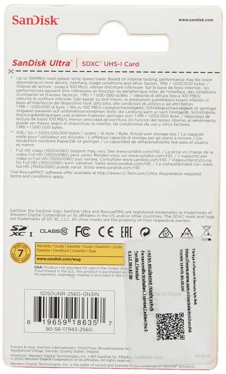 SanDisk Ultra SDXC UHS I Classe 10 - vue 6