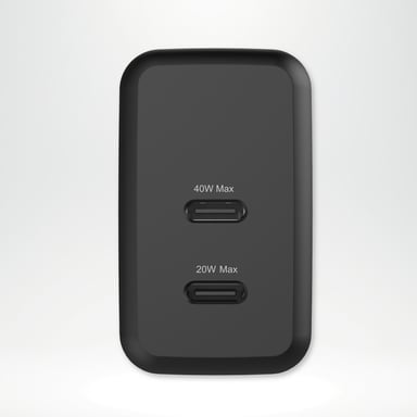 imoshion Adapteur secteur - Chargeur - 2x USB-C - Power Delivery - 40W - Noir