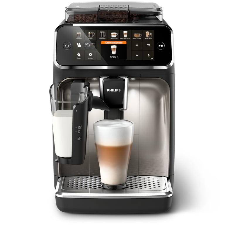 Philips Série 5400 Noir / Chrome EP5447/90 Machine expresso broyeur,12 boissons, carafe LatteGo - Neuf
