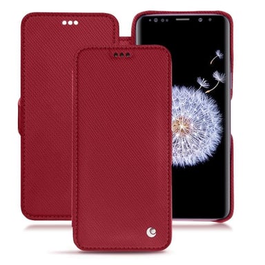 Funda de piel Samsung Galaxy S9+ - Solapa horizontal - Rojo - Piel saffiano