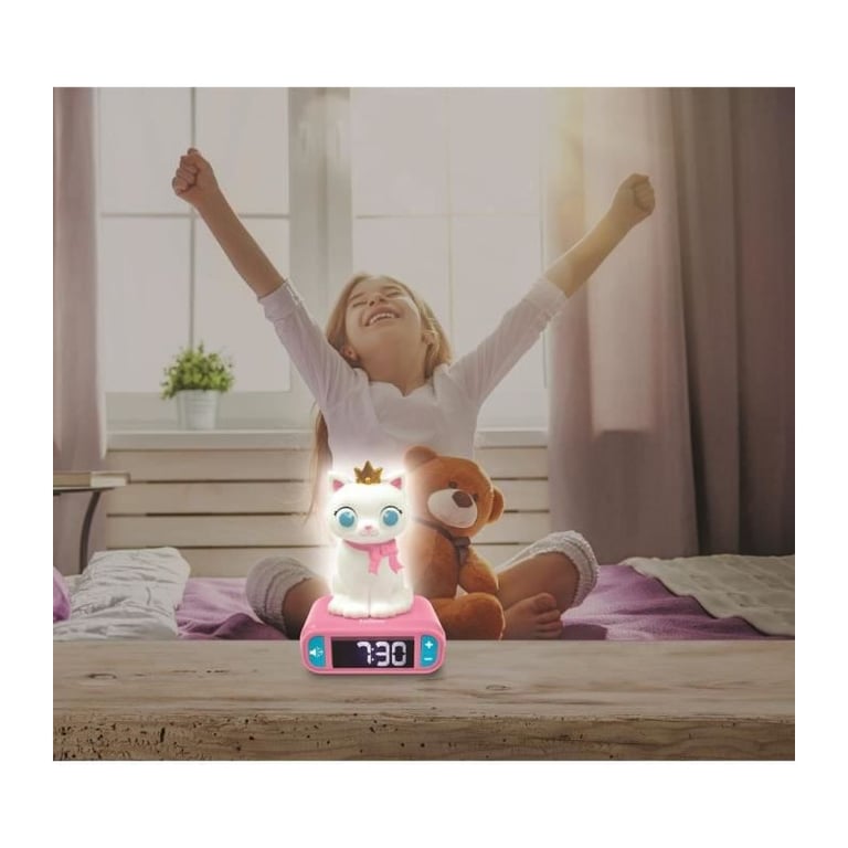 Réveil veilleuse digital LEXIBOOK Chat 3D lumineux et sonore et Enfant - vue 4