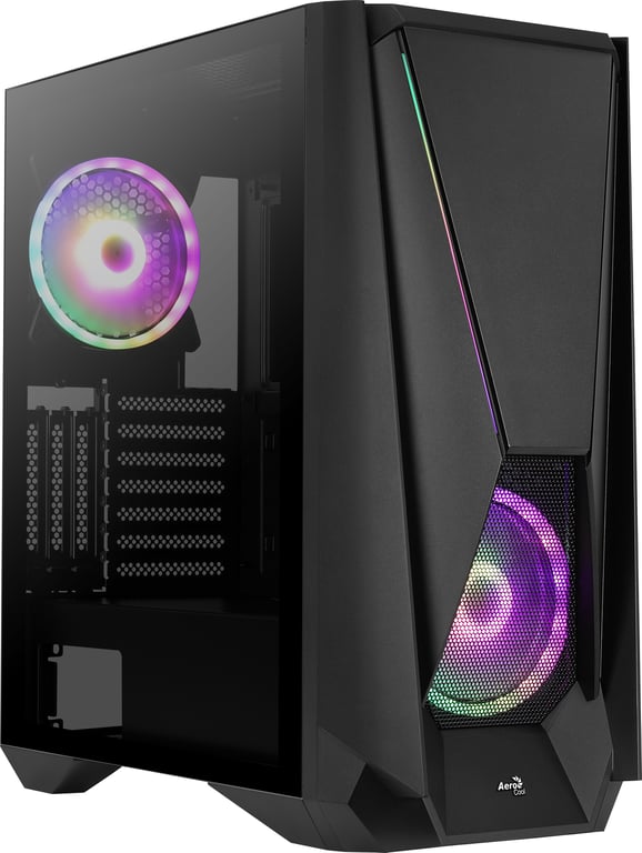 AeroCool Visor Tempered Glass Edition mid tower ATX étendu panneau latéral fenêtré verre trempé pas d'alimentation ATX USBAudio - vue 2