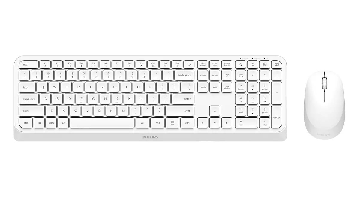 Clavier et sans fil Philips USB COMBO SPT6307W34 Multimédia Silencieux - vue 3