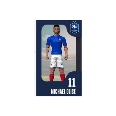 Figurine articulée MEGABLEU Michael Olise France 20 cm PVC avec ballon Bleu, blanc et rouge