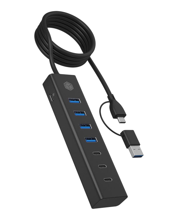 ICY BOX IB HUB1737 C3 USB 3.2 Gen 1 3.1 Gen 1 Type C 5000 Mbit/ Neuf