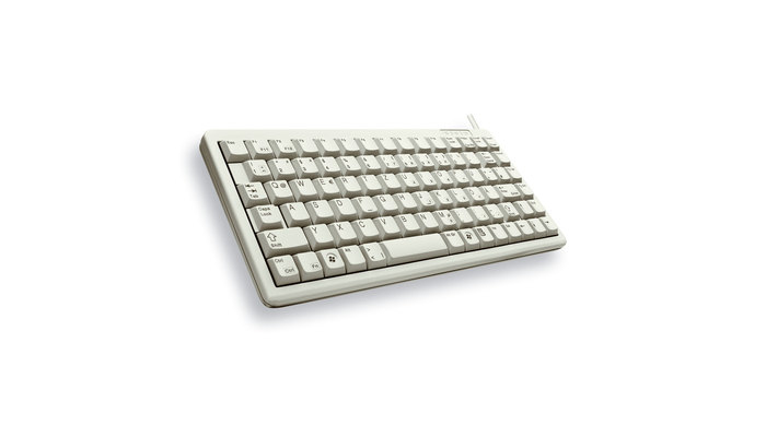 CHERRY G84-4100 COMPACT KEYBOARD Clavier filaire miniature, USB/PS2, gris clair, AZERTY - FR - Neuf