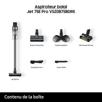 Aspirateur Balai Samsung Jet 75E Pro VS20B75BDR5 – 200 AW, Autonomie 60 min - vue 3