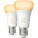 Philips Huewa Ampoule Intelligente 6W A60 E27 2P Eur Lumière Blanche (Pack de 2)