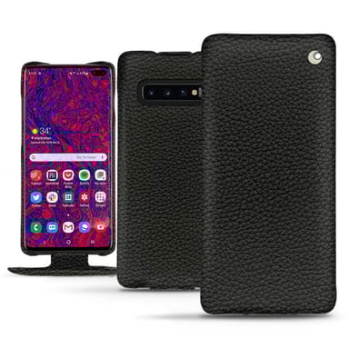Funda de piel Samsung Galaxy S10 5G - Solapa vertical - Negro - Piel granulada