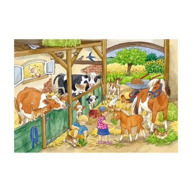 Lote de 2 puzzles de 24 piezas : La felicidad en la granja para niños