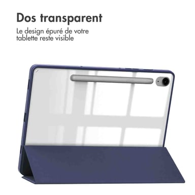 imoshion Coque tablette rigide Trifold pour Samsung Galaxy Tab S9 11.0 pouces / Tab S10 FE / S9 FE 10.9 pouces - Bleu foncé