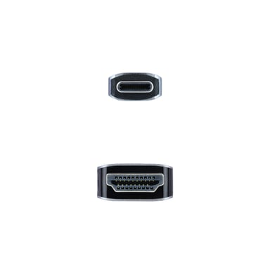 Nanocable 10.15.5102 cavo video e adattatore HDMI USB Type-C da 1,8 m Alluminio, nero