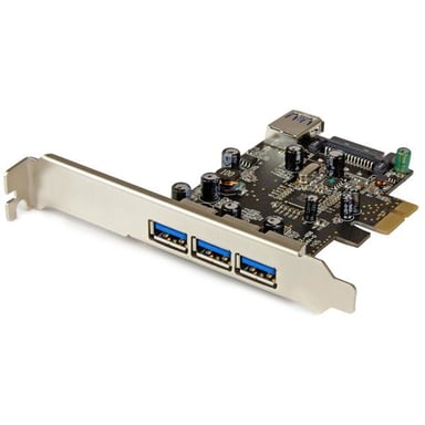 StarTech.com Carte contrôleur PCI Express à 4 ports USB 3.0 - 3 externes 1 interne - Adaptateur PCIe USB avec UASP - Neuf