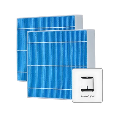 Pad di evaporazione Meaco Armin® 300ml, per umidificatore, alta prestazione, antimicrobico, senza calcare, adatto per acqua dura, 2 unità