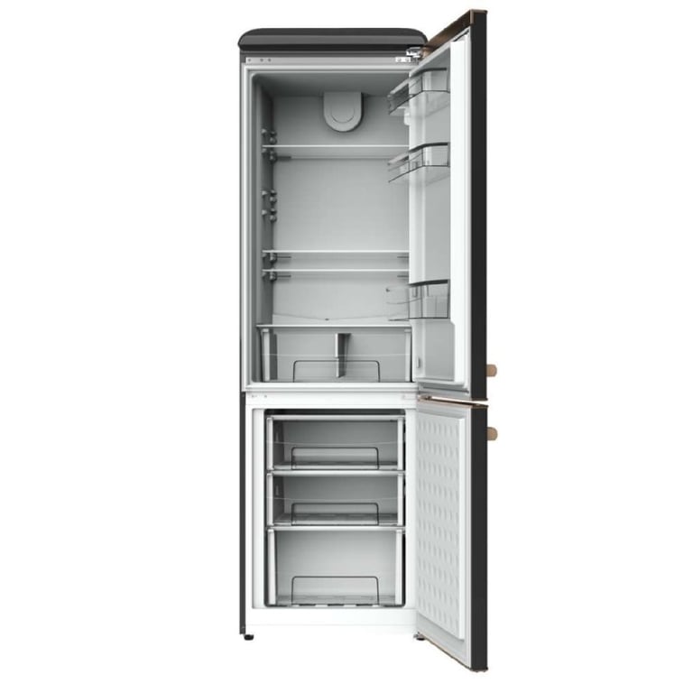 Cecotec Réfrigérateur Combiné 2 Portes Rétro 300 Bolero CoolMarket Combi Origin 300 E. Hauteur 191 5 cm et 60 cm de large Contrôle de la Température Poignée Chromée et Étagères en Verre - vue 3