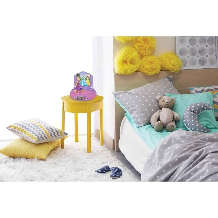 Réveil projecteur Lexibook Disney Princesses Raiponce en 3D et sons magiques - Neuf