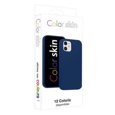 Coque pour iPhone 12 / 12 Pro Édition Color Skin en TPU avec Intérieur Doux Bleu marine
