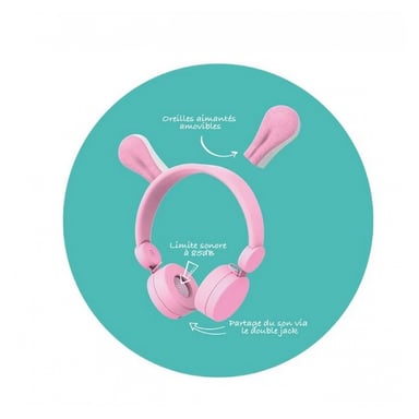 Auriculares de audio para niños KIDYEARS - Diseño de cangrejo divertido y seguro