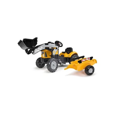 Pala gommata a pedali FALK SuperBuilder con volante direzionale e rimorchio