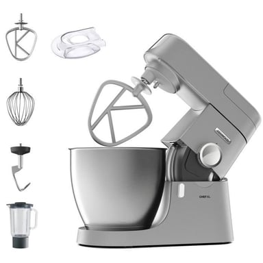 Robot pastelero Kenwood Chef XL KVL4110S de acero inoxidable de 1200W con tazón de 6.7L y licuadora de 1.7L