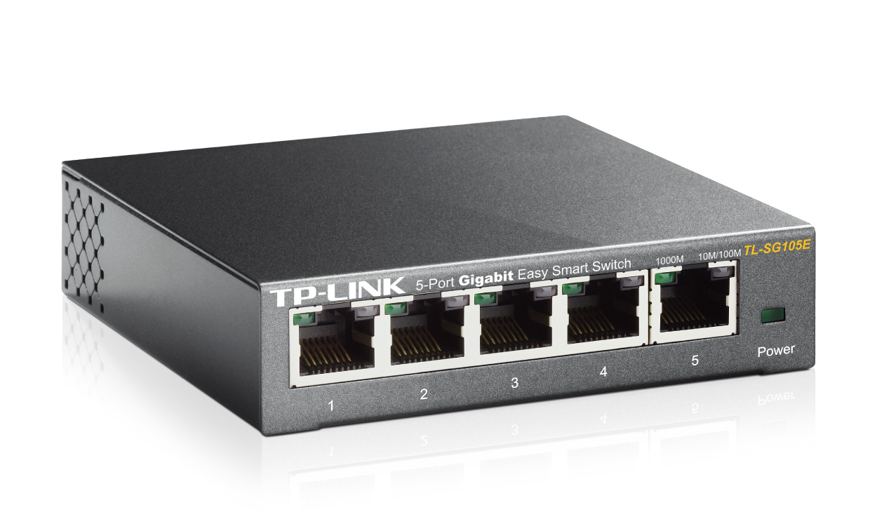 TP-Link TL-SG105E Géré L2 Gigabit Ethernet (10/100/1000) Noir - Neuf