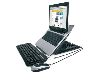 Hamlet XTMS100KM Tiramisù Notebook stand with keyboard and mouse Noir